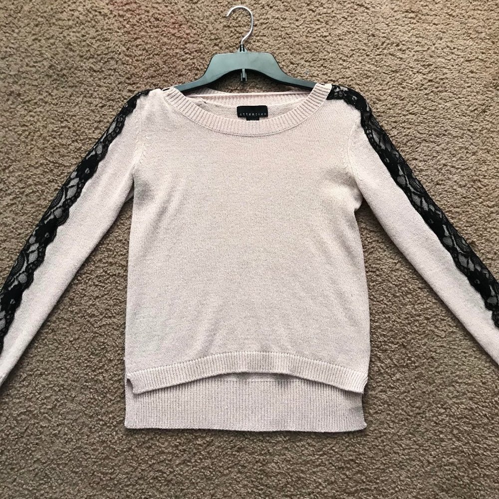 Pink sweater with lace